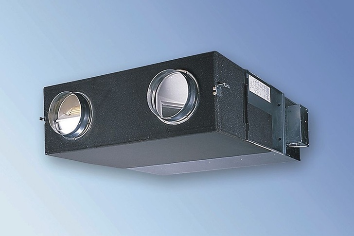 Panasonic: FY-Lüftungseinheit mit Wärme- und Feuchte­rückgewinnung über einen Gegenstromwärmeübertrager.