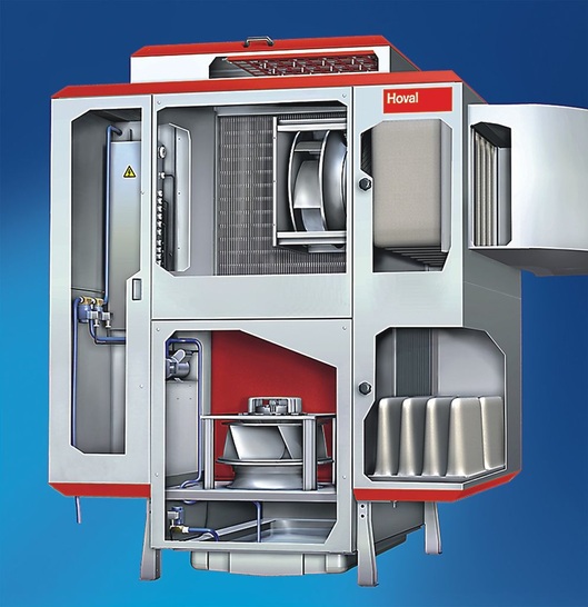 Adiabt kühlendes Hallenlüftungsgerät Hoval AdiaVent.