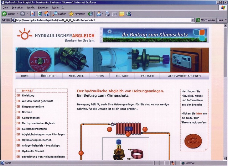 Danfoss: Webseite für den Hydraulischen Abgleich von Heizungsanlagen.