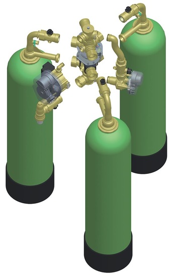 Dreifach-Enthärtungsanlage Delta-p in der Explosionsdarstellung.