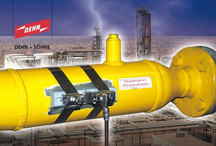 Dehn: Bandrohrschelle für Ex-Bereiche. - © Dehn
 Dehn: Bandrohrschelle für Ex-Bereiche.