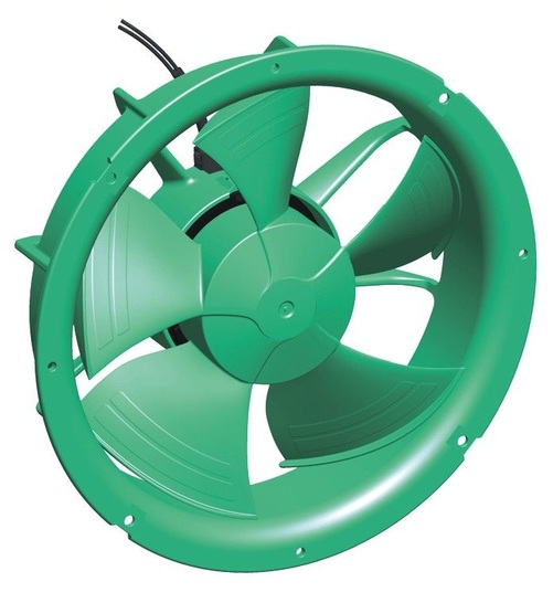 ebm-papst: OP-Grüner Energiespar-ventilator mit antimikrobieller Beschichtung.