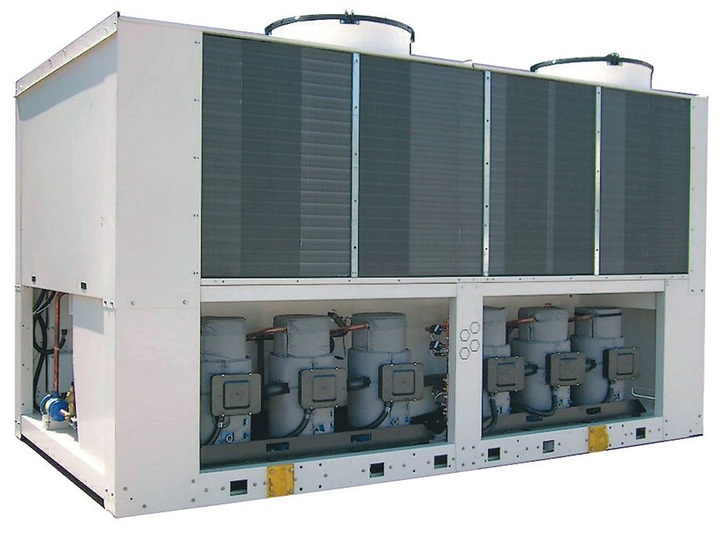 Airwell: Luftgekühler Kaltwassersatz Aqu@logic Trio (AQLT) für Gewerbe- und Gebäudeklimaanwendungen.