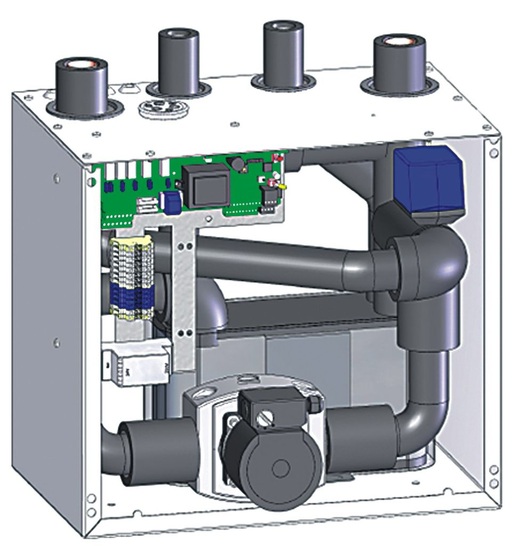 Buderus: Passive Kühlstation Logatherm PKSt für die Sole/Wasser-Wärmepumpe Logatherm WPS. - © Buderus
