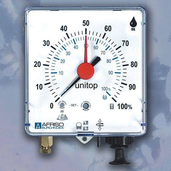Afriso-Euro-Index: Pneumatisches Füllstandmessgerät Unitop mit Doppelskala.