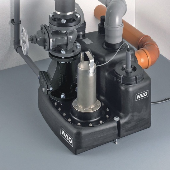 Wilo: Abwasserhebeanlage Wilo-DrainLift M1/8. - © Wilo SE
 Wilo: Abwasserhebeanlage Wilo-DrainLift M1/8.