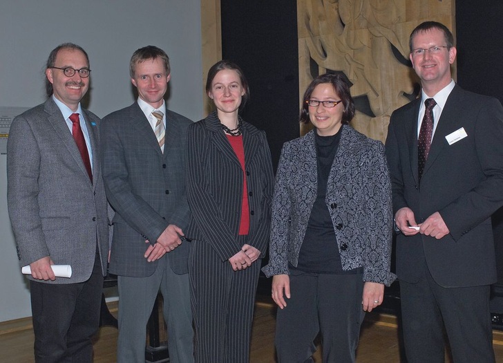 Gaben den fachlichen Input beim Viega-Fachsymposium “Energieeffizienz in der Gebäudetechnik“ in Köln (v.l.): Wolfgang Hartmann, Thomas Hartmann, Doreen Kalz und Kerstin Schürhoff, Dieter Hellekes. - © Viega
