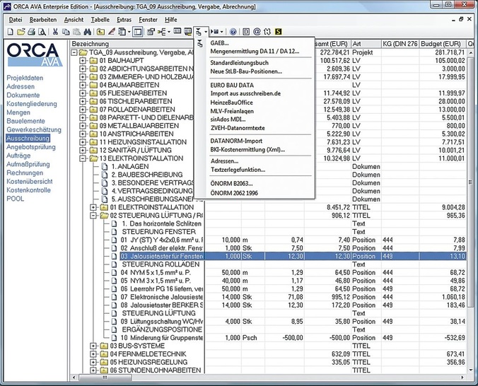 Orca: AVA-Software mit Anbindung an www.ausschreiben.de - © Orca
 Orca: AVA-Software mit Anbindung an www.ausschreiben.de