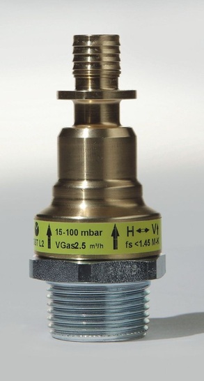 Tece: Gassicherheitsarmatur mit Gasströmungswächter Typ K und thermisch auslösender Absperreinrichtung für das Verbundrohr Teceflex. - © Tece
