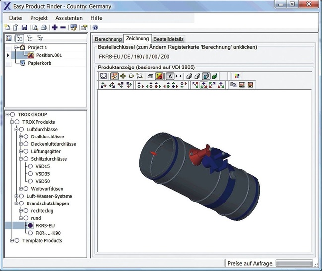 Trox: Easy Product Finder für Brandschutzklappen. - © Trox
