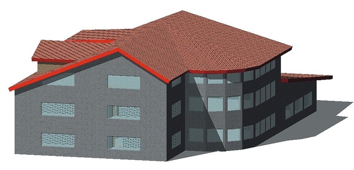 mh-software: Dachkonstruktion mit Schattenwurf. - © mh-software
