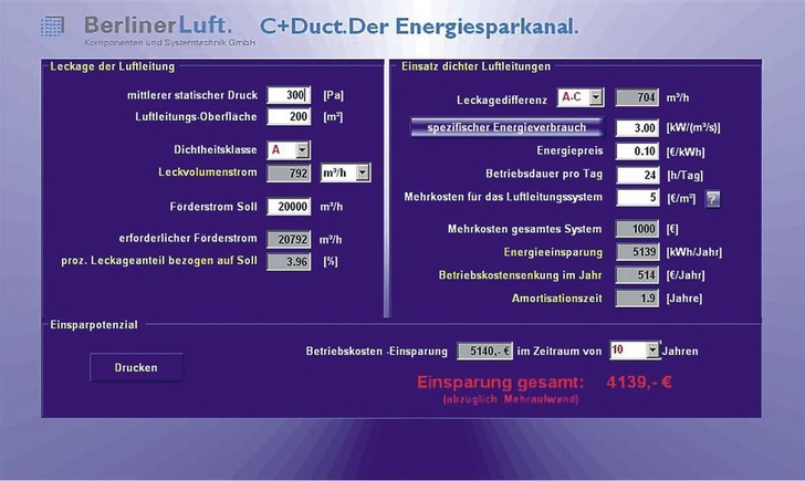 BerlinerLuft.: Energiesparrechner C+Ductwin. - © BerlinerLuft.
 BerlinerLuft.: Energiesparrechner C+Ductwin.