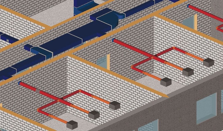 Koordination der Lüftung im Gebäude mit dem mh-Viewer. - © mh-software
