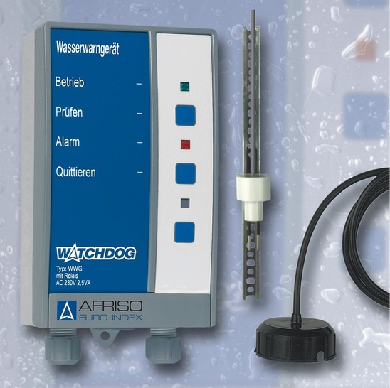 Afriso-Euro-Index: Das Watchdog Wasser-Warngerät WWG warnt bei unerwünschtem Auftreten von Wasser.