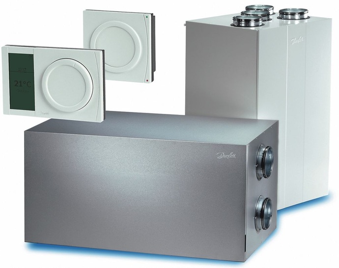 Danfoss Air System mit integrierter Wärmerückgewinnung zur Wohnungslüftung.