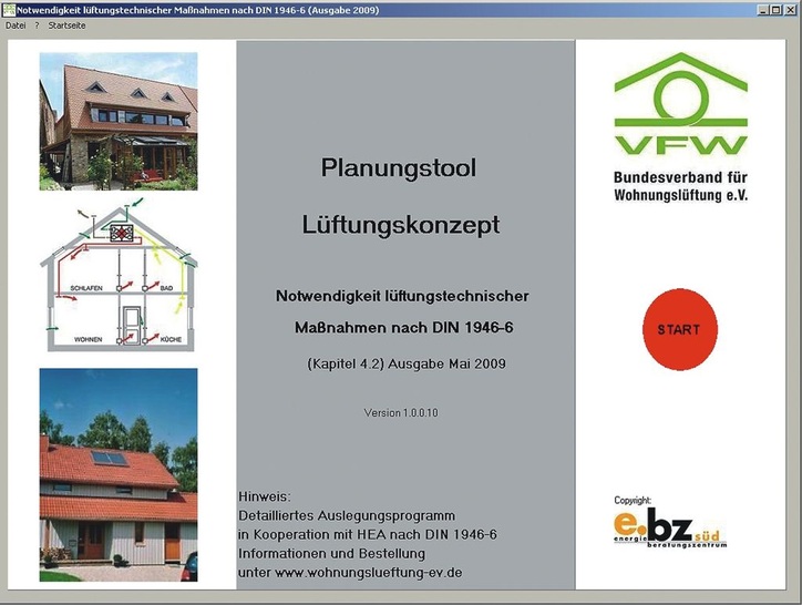 VFW: Planungstool zur Prüfung, ob eine lüftungstechnische Maßnahme erforderlich ist.