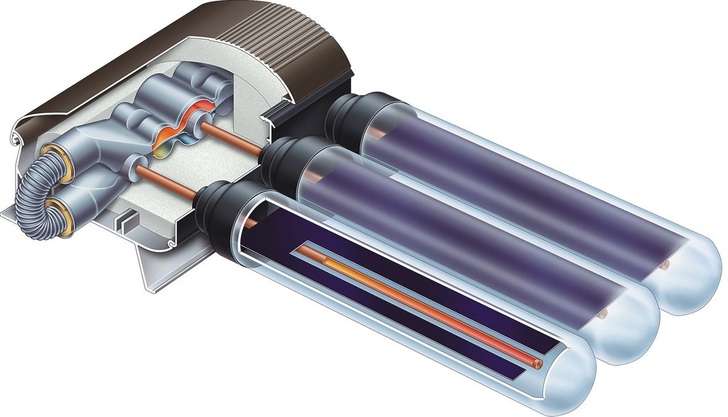 Viessmann: Vakuum-Röhrenkollektor Vitosol 200-T mit Heatpipe. - © Viessmann Werke
