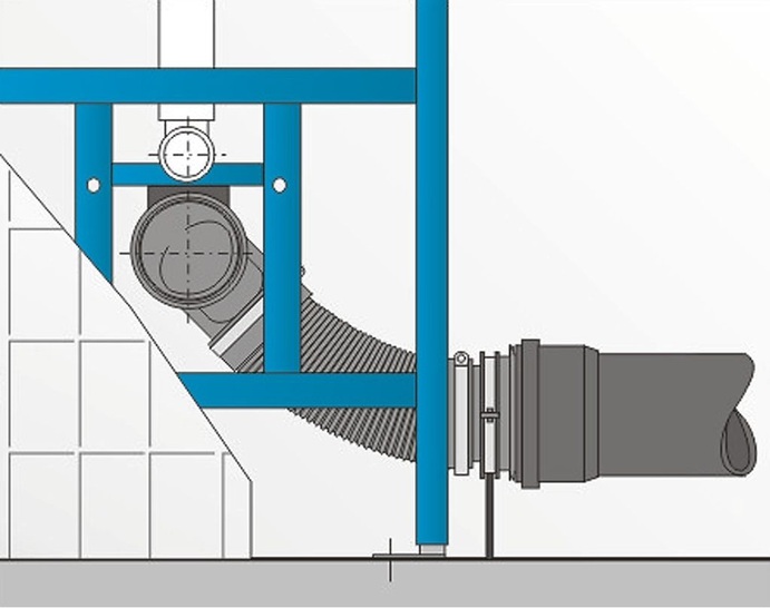 Abu-plast: Flexibles PE-WC-Anschlussrohr mit glatter Innenfläche.