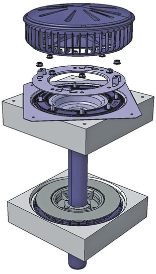 Geberit: Pluvia-Dachwassereinlauf für Warmdach mit Flansch für Kunststoff-Folien. - © Geberit
 Geberit: Pluvia-Dachwassereinlauf für Warmdach mit Flansch für Kunststoff-Folien.
