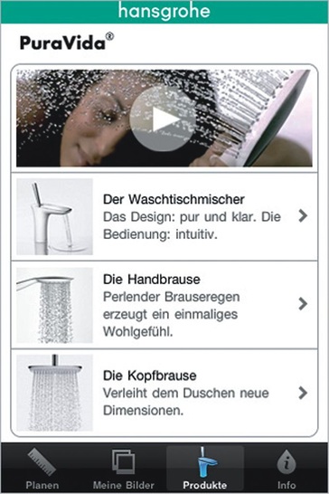 Hansgrohe-App Hansgrohe@home zur virtuellen Platzierung von PuraVidaArmaturen auf vorhandenen Waschplätzen. - © Hansgrohe
