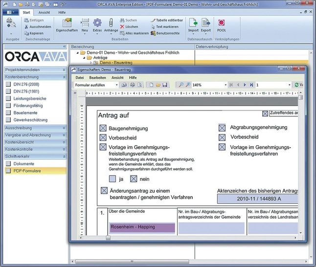 PDF-Editor in Orca AVA 17.0.
