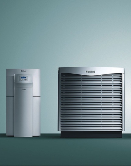 Vaillant: Luft-/Wasser Wärmepumpe geotherm mit Splittechnik.