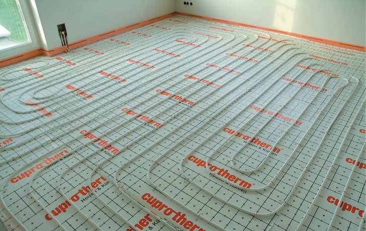 Wieland: Flächentemperierungssystem cuprotherm mit dem flexiblen Kupferrohr CTX.