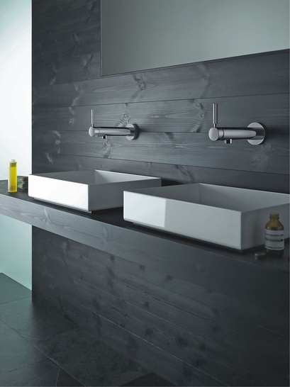 Dornbracht: Waschtisch-Wand-Einhandbatterie Tara .Logic mit Einpunktbefestigung.