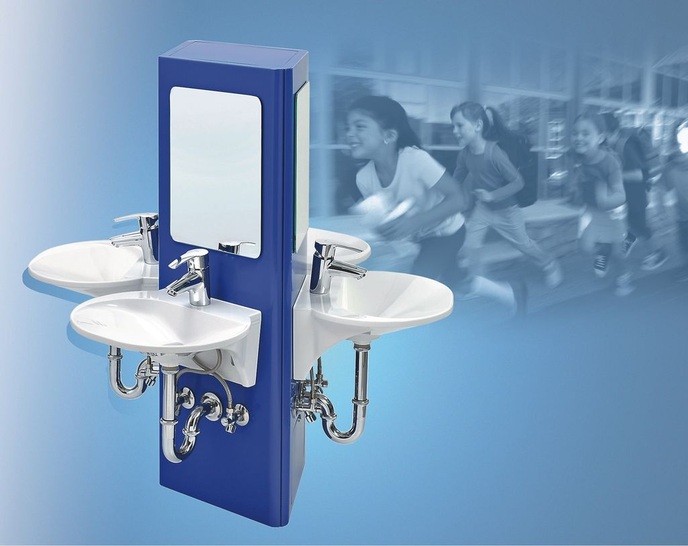 Franke Aquarotter: Waschtischsäule für Kindertagsstätten.