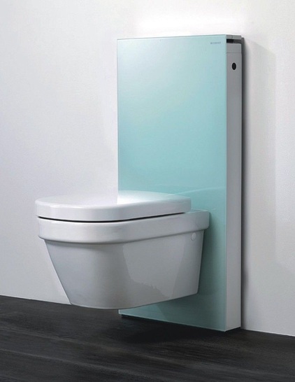 Geberit Monolith Sanitär­modul für Stand-WC, Glas mint / Kunststoff weiß.