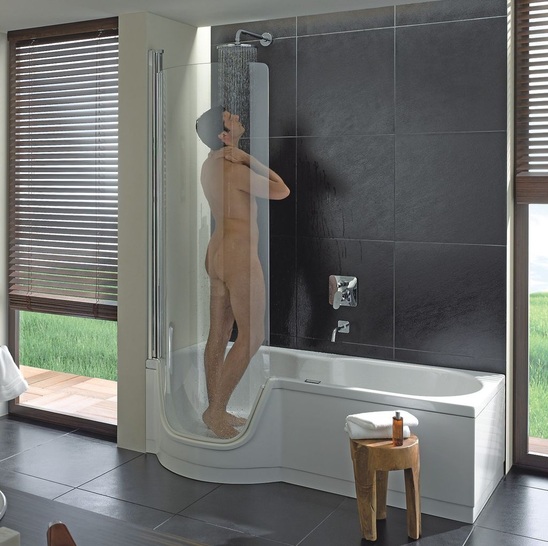 Bettetwist: Dusche zum Baden aus Stahl/Email von Bette.