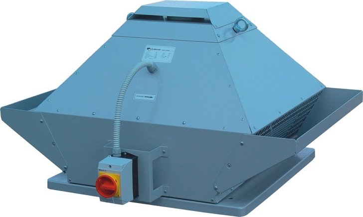 Systemair: DVG-V Brandgas-Dachventilator zur Entrauchung und Bedarfslüftung.