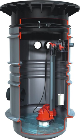 Kessel: Pumpstation aus Kunststoff im Schachtsystem LW 600.