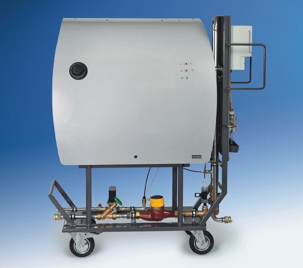 Franke Aquarotter: Aquades DOS Elektrolyse­anlage für den vorüber­gehenden und standort­unab­hängigen Einsatz.