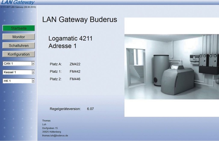 Buderus: Digitronic LAN Gateway zur Überwachung und Einstellung der Heizungsanlage über das Internet. - © Buderus

