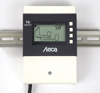 Steca: TR A502 TT mit integriertem Befestigungsmechanismus für Hutschienen.
