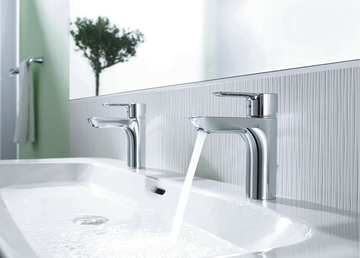 Hansaligna am Waschtisch.