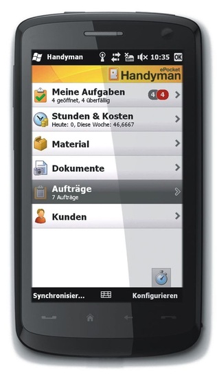 ePocket Solutions: Startmenü von ePocket Handyman 7.