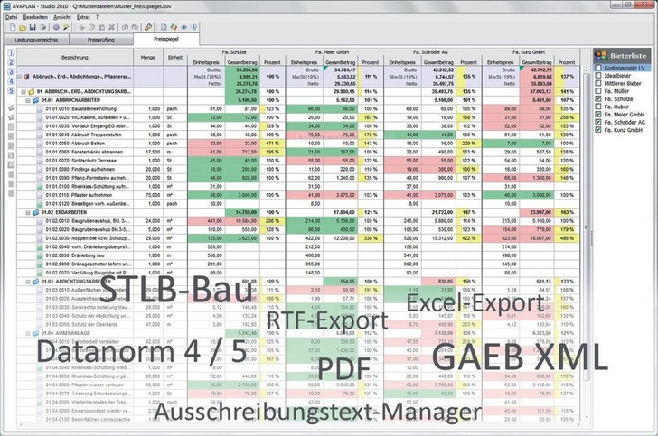 Screenshot von Avaplan Studio.