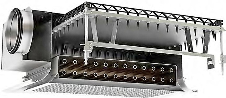 Lindab: Schnitt durch den Kühlbalken Plexus.