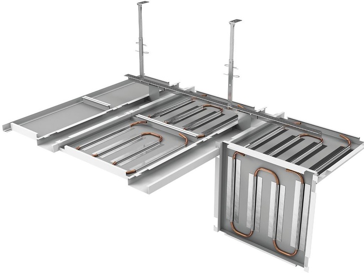 Zehnder: Heiz- und Kühldecken-Komplettsystem in der Variante Bandrasterdecke. - © Zehnder
