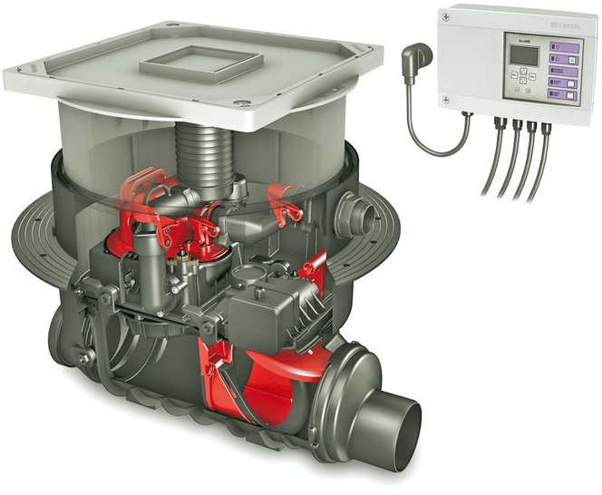 Kessel: Die Fäkalienhebeanlage Ecolift nutzt ohne Rückstau ein vorhandenes Gefälle zum Kanal.