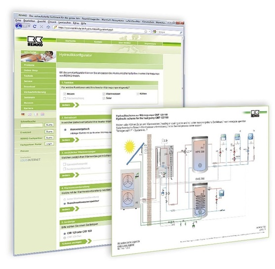 Remko: Hydraulik-Konfigurator für Heiz- und Klima-Installationen mit Wärmepumpen. - © Remko
