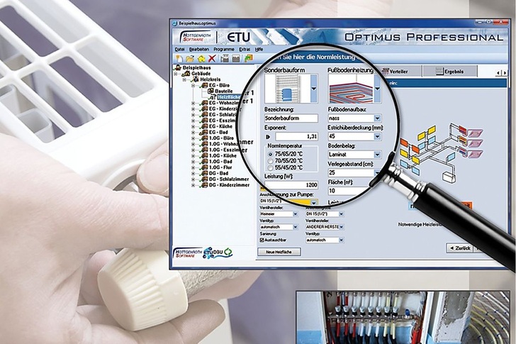 Hottgenroth/ETU: „Optimus Professional“ ermittelt die Einstellwerte für den Hydraulischen Abgleich.