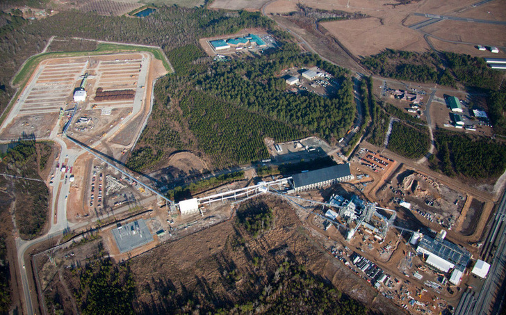 Luftbild vom RWE-Pelletwerk Georgia. - © RWE Innogy
