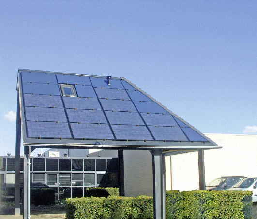 Ausführungsbeispiel eines Wolf-Energiedachs.