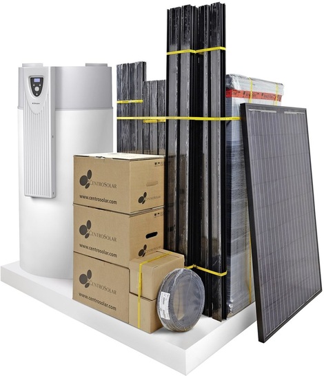 Centrosolar-Kombipaket: Warmwasser-Wärmepumpe und Photovoltaikanlage.