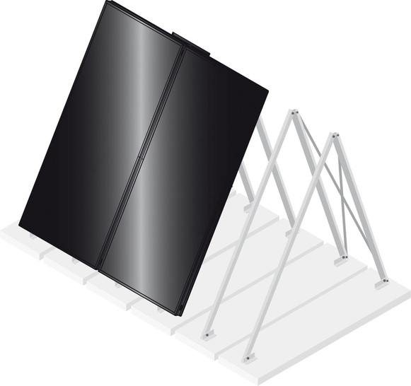 Viessmann: Flachdachaufständerung mit wahlweise festem 30°-, 45°- oder 60°-Winkel.