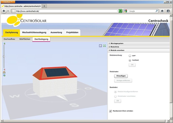 Centrocheck zur Planung von Centrosolar-PV-Anlagen.