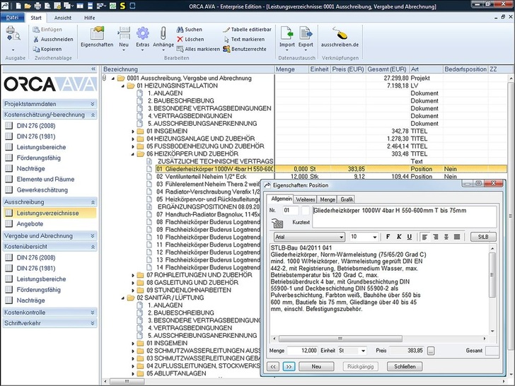 Orca-Software: Screenshot von Orca AVA.